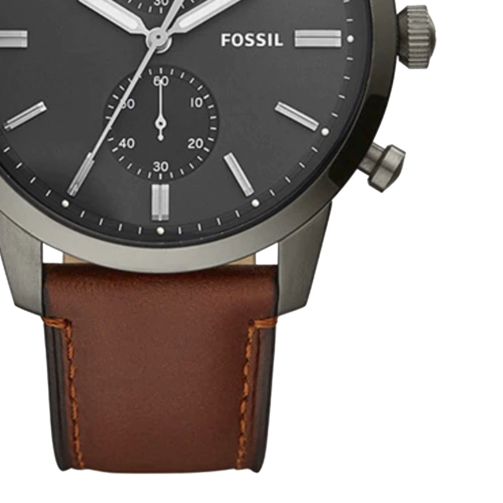 Fossil Townsman Chronograph Gray Dial Brown Leather Strap Watch for Men - FS5522 Buy Now By Fossil