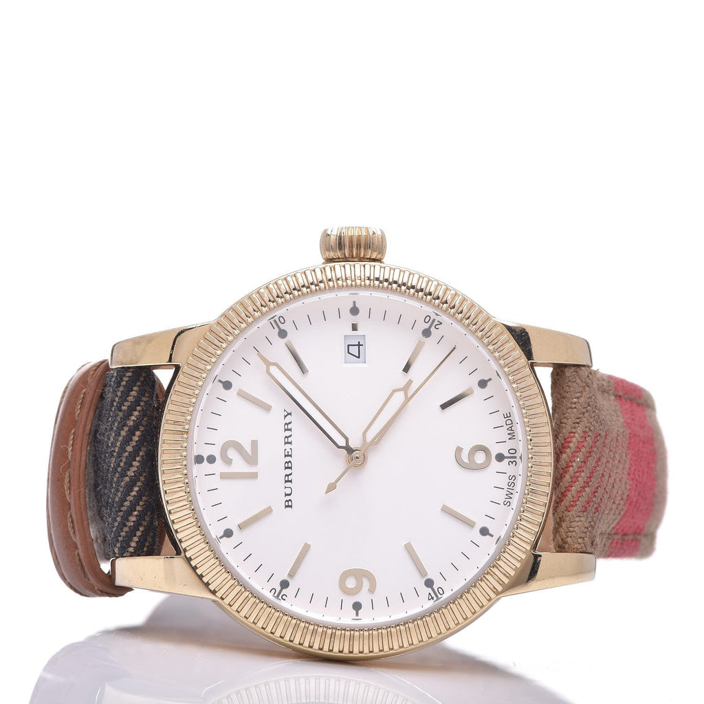 Burberry Utilitarian White Dial Multicolor Leather Strap Watch for Women - BU7853 Buy Now By Burberry