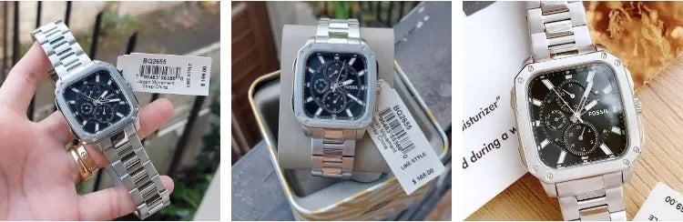 Fossil Inscription Multifunction Black Dial Silver Steel Strap Watch for Men - BQ2655 Buy Now By Fossil