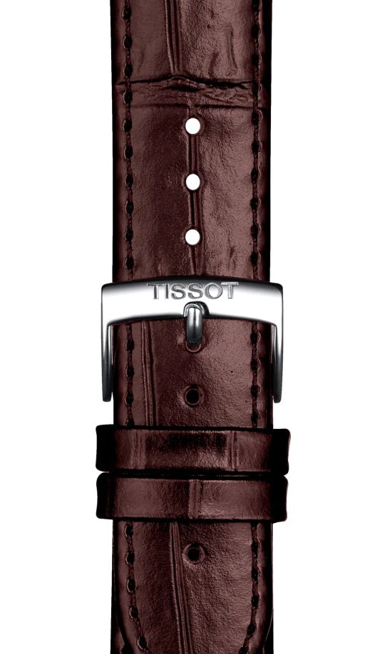 Tissot T-Classic Powermatic 80 Silver Dial Brown Leather Strap Watch For Men - T122.407.16.031.00 Buy Now By Tissot