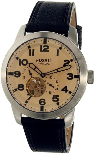Fossil Pilot 54 Automatic Cream Dial Brown Leather Strap Watch for Men - ME3119 Buy Now By Fossil