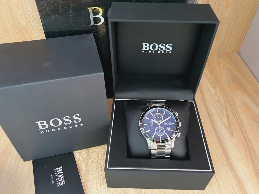 Hugo Boss Rafale Quartz Blue Dial Silver Steel Strap Watch for Men - 1513510 Buy Now By Hugo Boss