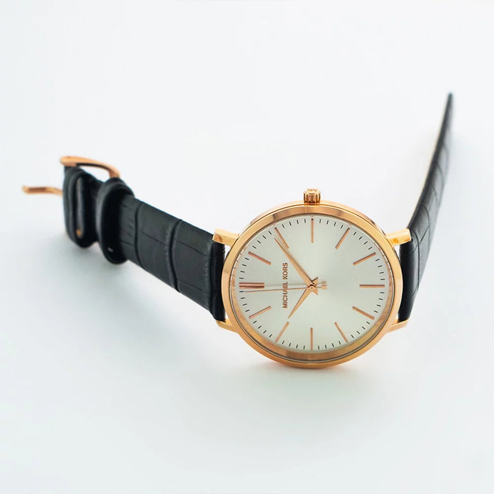 Michael Kors Jaryn Quartz White Dial Black Leather Strap Watch For Women - MK2472 Buy Now By Michael Kors