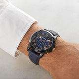 Fossil Grant Chronograph Black Dial Blue Leather Strap Watch for Men - FS5061 Buy Now By Fossil