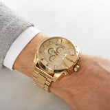Diesel Mega Chief Chronograph Gold Dial Gold Steel Strap Watch For Men - DZ4360 Buy Now By Diesel