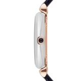 Emporio Armani Gianni T Bar Analog Blue Dial Black Leather Strap Watch For Women - AR1989 Buy Now By Emporio Armani