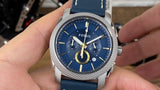 Fossil Machine Chronograph Blue Dial Blue Leather Strap Watch for Men - FS5262 Buy Now By Fossil