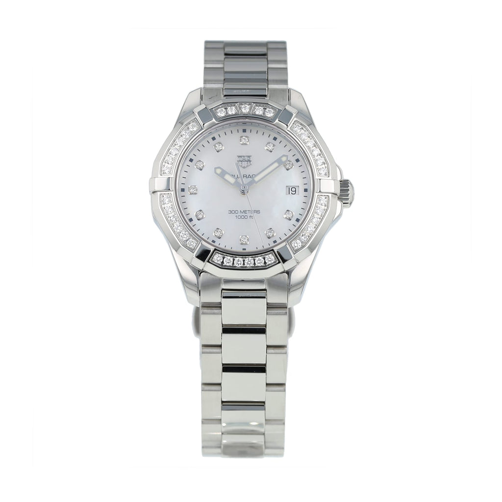 Tag Heuer Aquaracer Diamonds Mother of Pearl White Dial Silver Steel Strap Watch for Women - WBD131C.BA0748 Buy Now By Tag Heuer