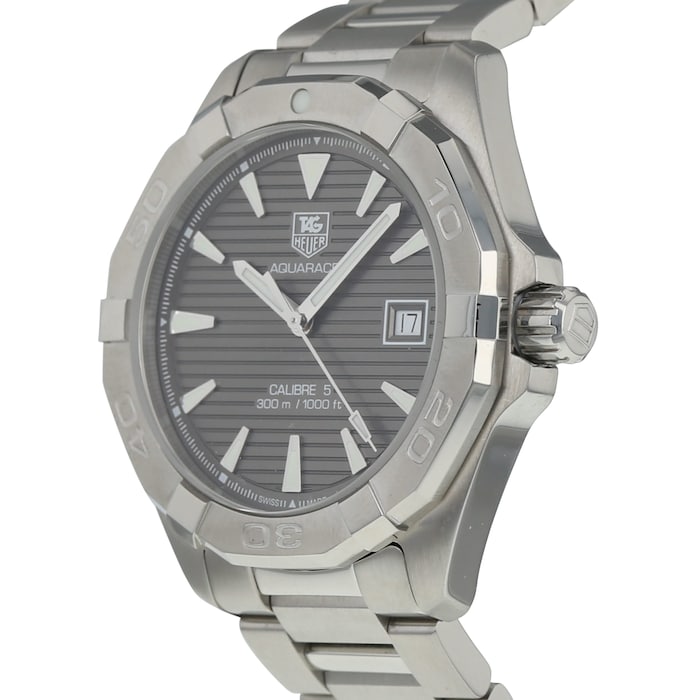 Tag Heuer Aquaracer Automatic Anthracite Grey Dial Silver Steel Strap Watch for Men - WAY2113.BA0928 Buy Now By Tag Heuer