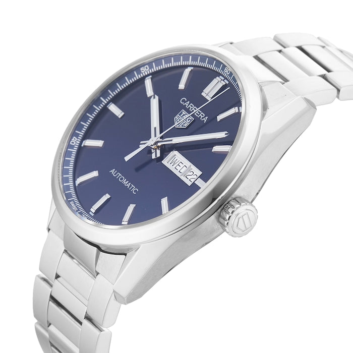 Tag Heuer Carrera Day Date Blue Dial Silver Steel Strap Watch for Women - WBN2012.BA0640 Buy Now By Tag Heuer