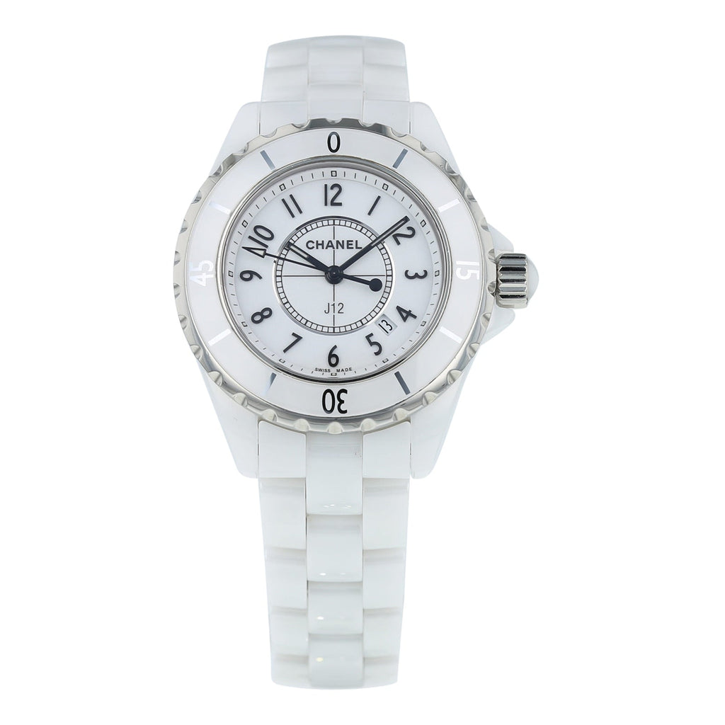 Chanel J12 Ceramic White Dial White Steel Strap Watch for Women - J12 H0968 Buy Now By Chanel