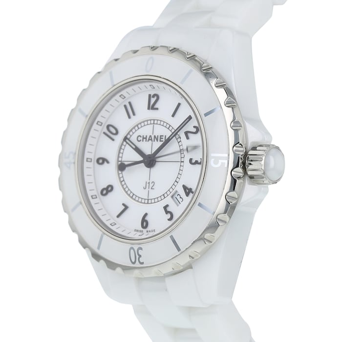 Chanel J12 Ceramic White Dial White Steel Strap Watch for Women - J12 H0968 Buy Now By Chanel