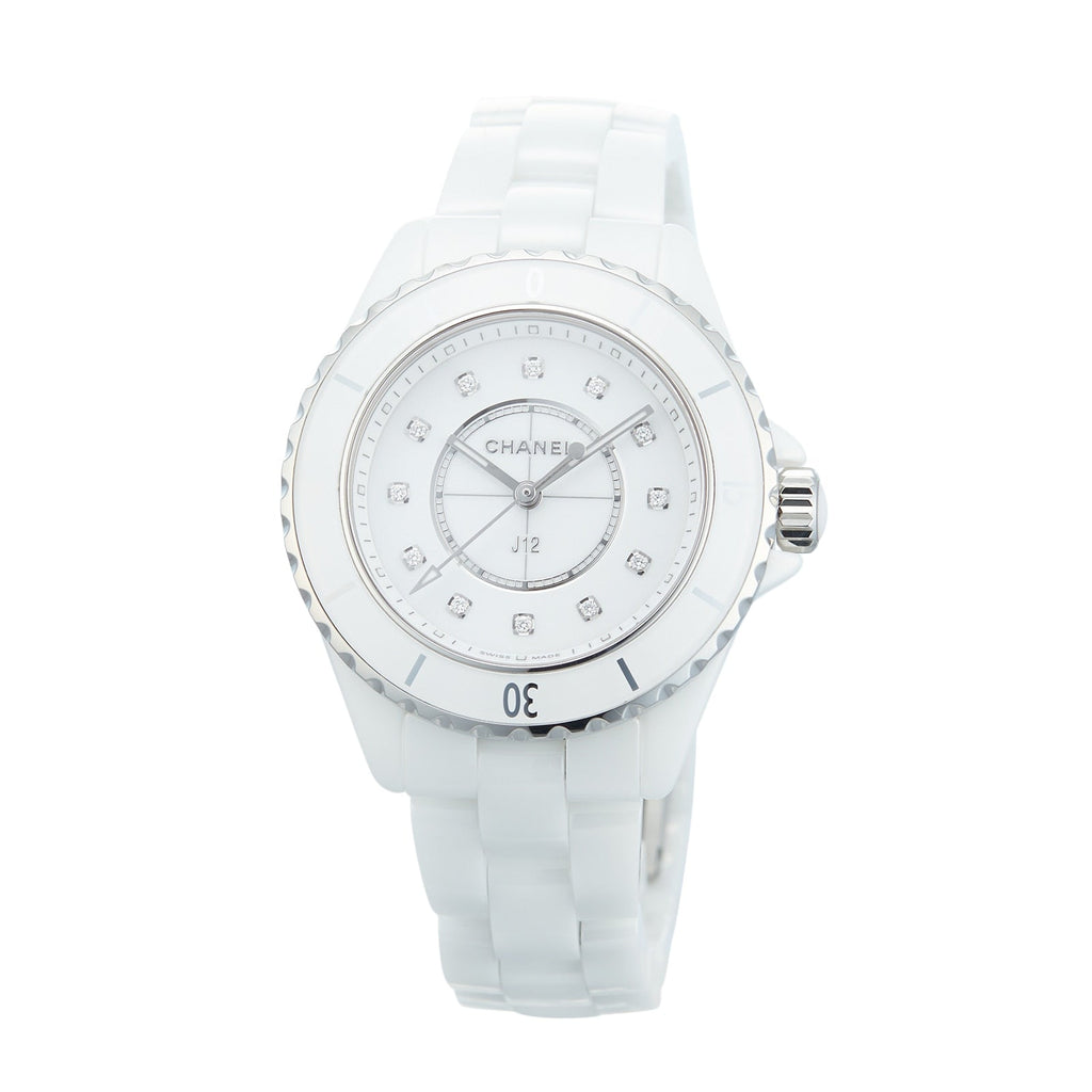 Chanel J12 Quartz Diamonds White Dial White Steel Strap Watch for Women - J12 H5703 Buy Now By Chanel