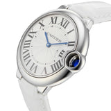 Cartier Ballon Bleu de Cartier Silver Dial White Leather Strap Watch for Women - W6920087 Buy Now By Cartier