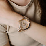 Michael Kors Runway Analog Crystals Rose Gold Dial Two Tone Steel Strap Watch for Women - MK7355 Buy Now By Michael Kors