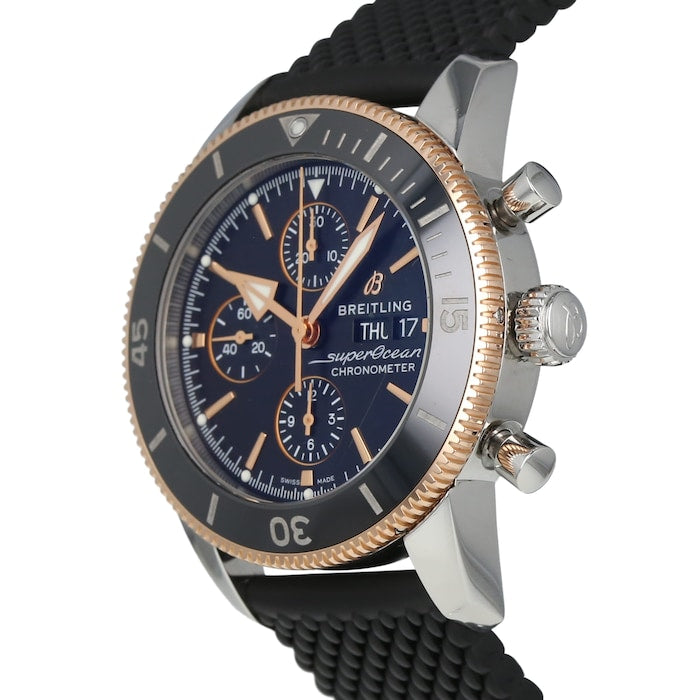 Breitling Superocean Heritage Chronograph 44 Black Dial Black Mesh Bracelet Watch for Men - U13313121B1S1 Buy Now By Breitling
