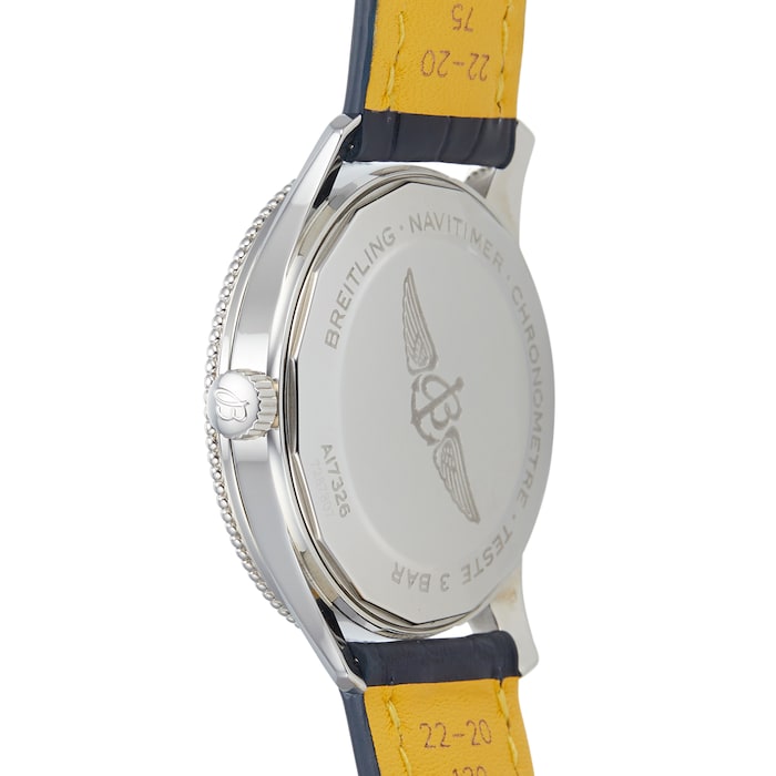 Breitling Navitimer Automatic 41 Blue Dial Blue Leather Strap Watch for Men - A17326161C1P3 Buy Now By Breitling