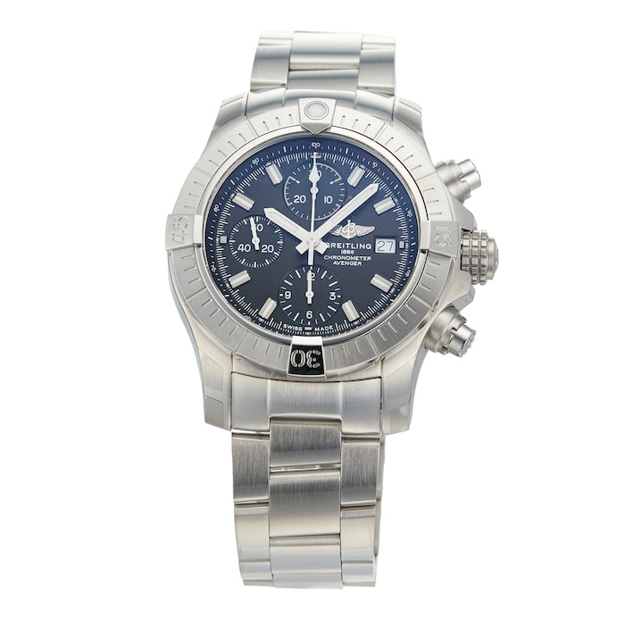 Breitling Avenger Chronograph 43 Black Dial Silver Steel Strap Watch for Men - A13385101B1A1 Buy Now By Breitling
