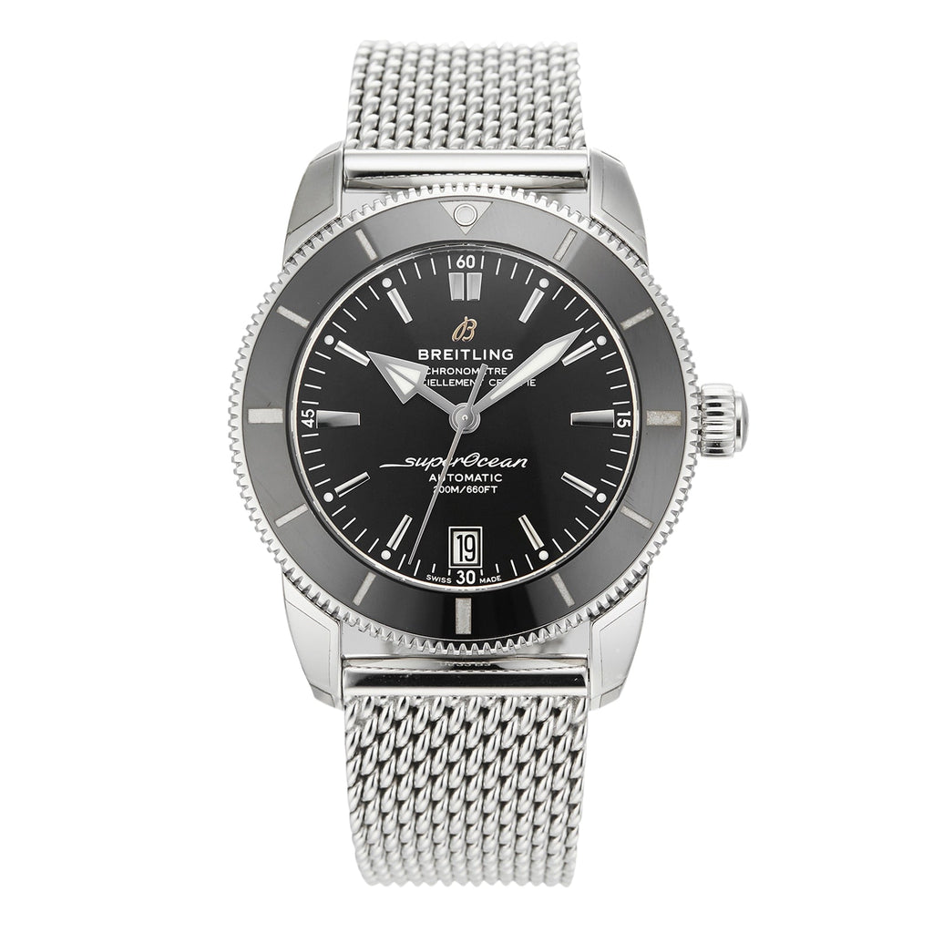 Breitling Superocean Heritage B20 Automatic 42 Black Dial Silver Mesh Bracelet Watch for Men - AB2010121B1A1 Buy Now By Breitling