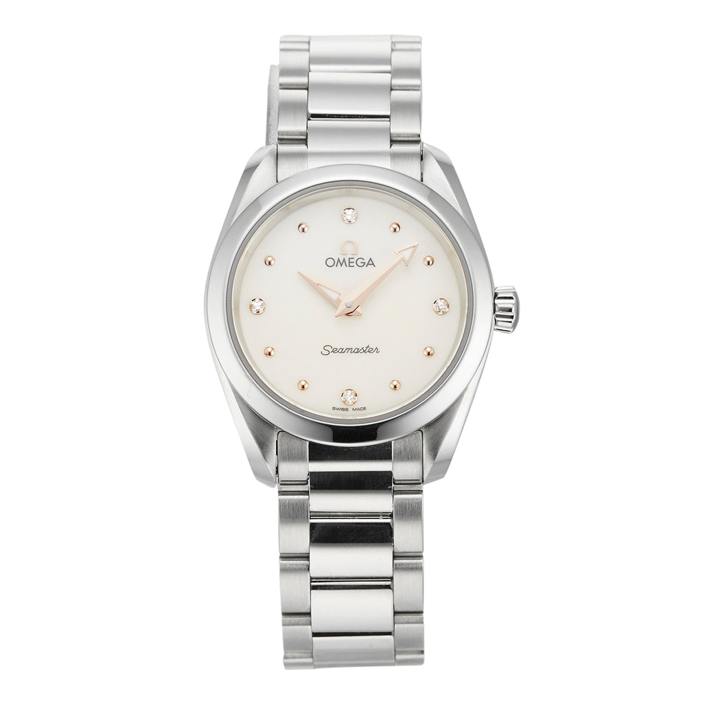 Omega Seamaster Aqua Terra Quartz Diamond Silver Dial Silver Steel Strap Watch for Women - 220.10.28.60.54.001 Buy Now By Omega