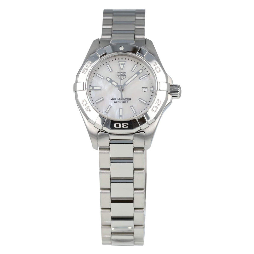 Tag Heuer Aquaracer Quartz Mother of Pearl White Dial Silver Steel Strap Watch for Women - WBD1411.BA0741 Buy Now By Tag Heuer