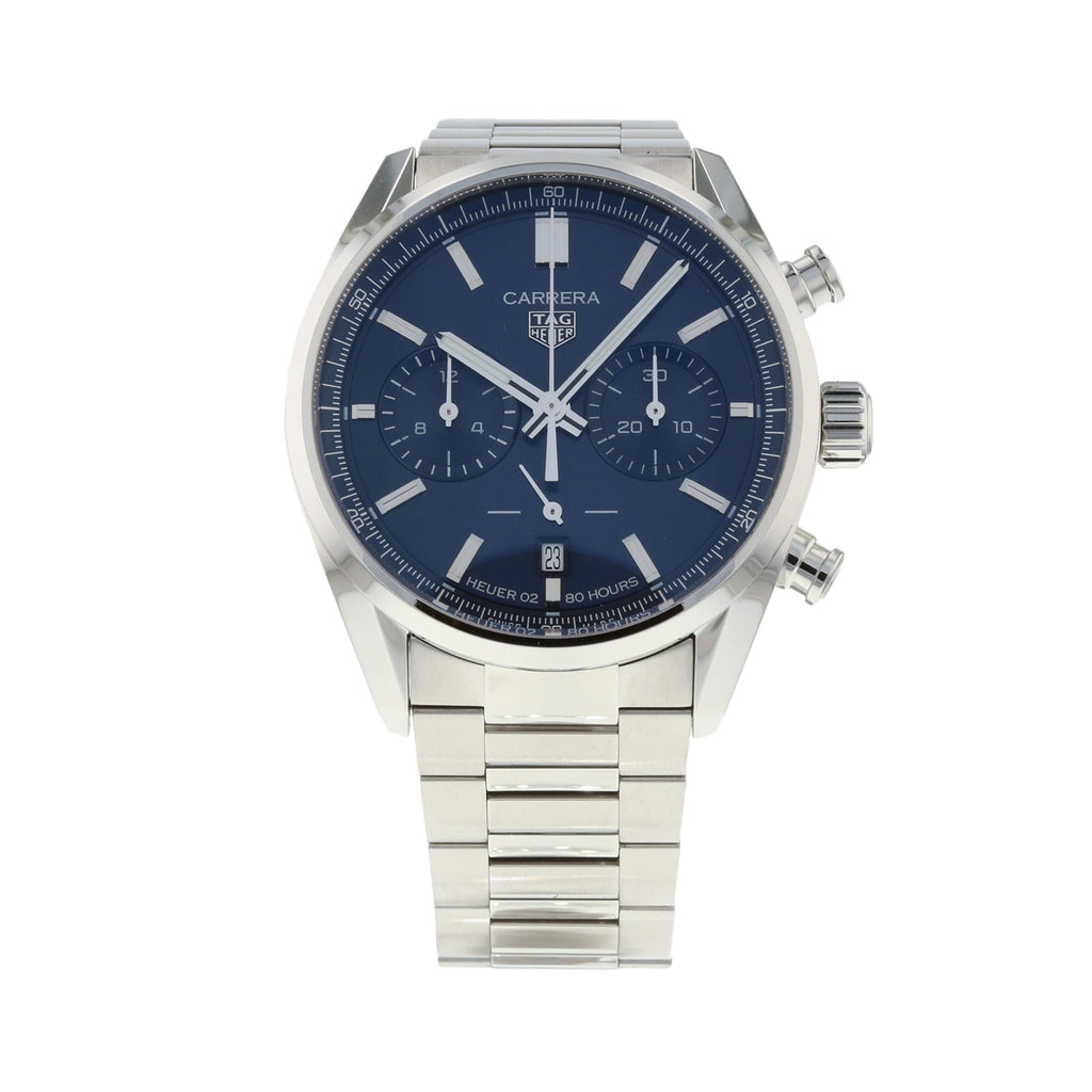 Tag Heuer Carrera Chronograph Blue Dial Silver Steel Strap Watch for Men - CBN2011.BA0642 Buy Now By Tag Heuer
