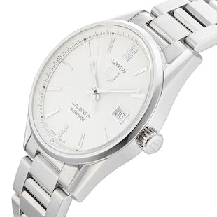 Tag Heuer Carrera Automatic Caliber 5 White Dial Silver Steel Strap Watch for Men - WAR211B.BA0782 Buy Now By Tag Heuer