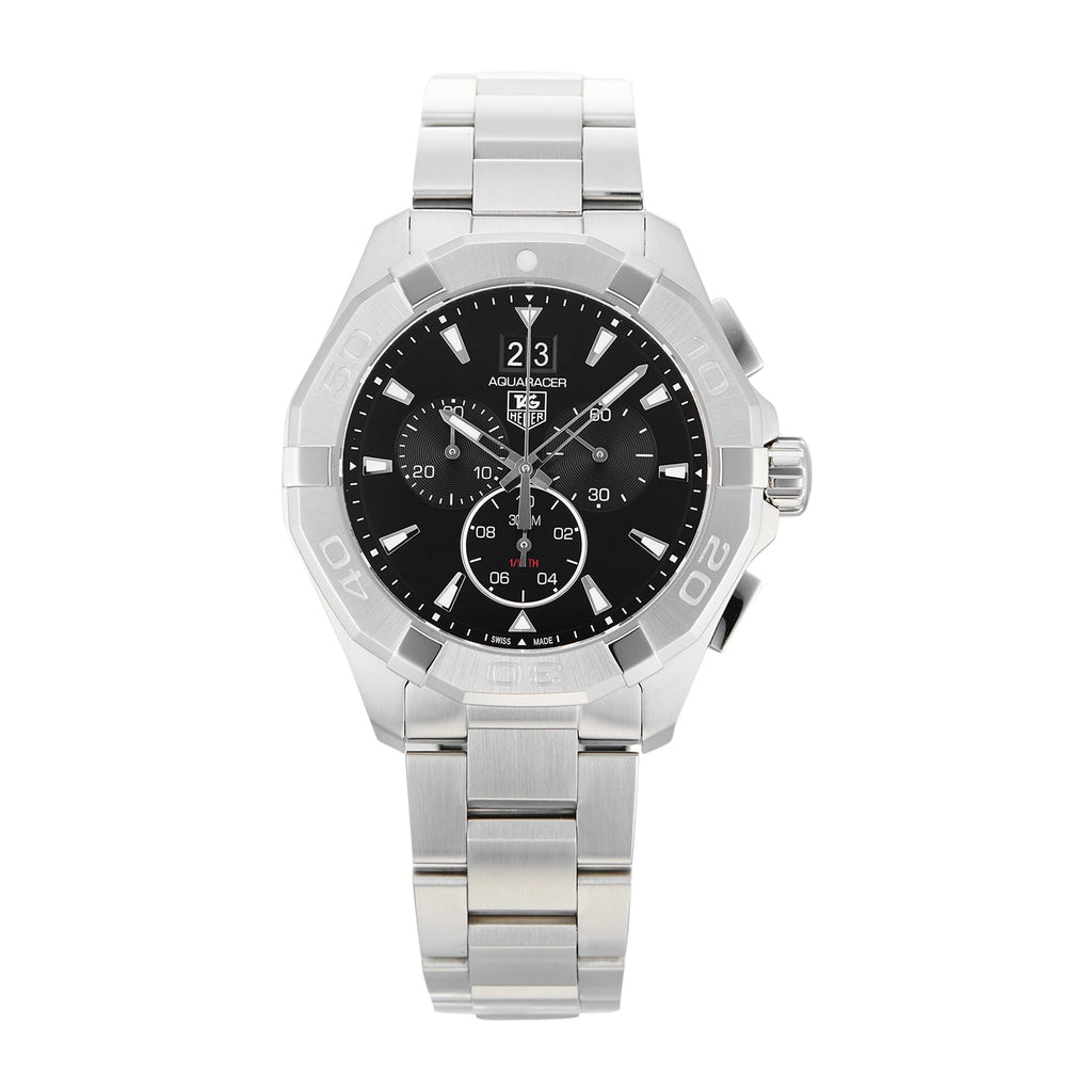 Tag Heuer Aquaracer Chronograph Black Dial Silver Steel Strap Watch for Men - CAY1110.BA0927 Buy Now By Tag Heuer