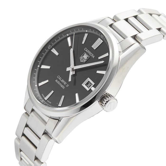 Tag Heuer Carrera Automatic Black Dial Silver Steel Strap Watch for Men - WAR211A.BA0782 Buy Now By Tag Heuer