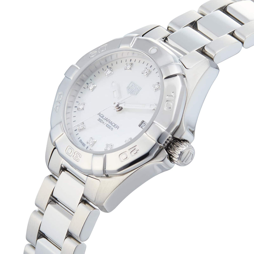 Tag Heuer Aquaracer Diamonds Mother of Pearl Dial Silver Steel Strap Watch for Women - WBD1414.BA0741 Buy Now By Tag Heuer