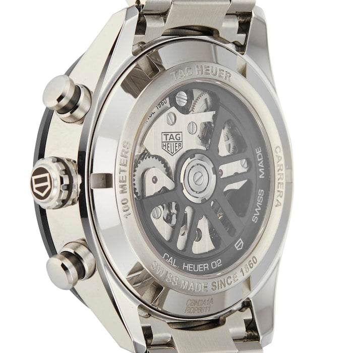 Tag Heuer Carrera Chronograph Blue Dial Silver Steel Strap Watch for Men - CBN2A1A.BA0643 Buy Now By Tag Heuer