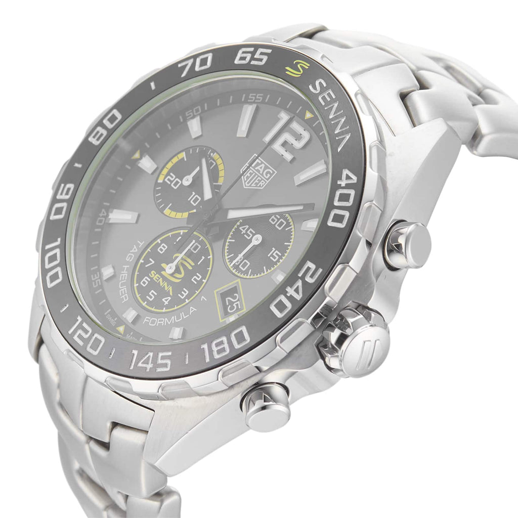 Tag Heuer Formula 1 Ayrton Senna Special Edition Grey Dial Silver Steel Strap Watch for Men - CAZ101AF.BA0637 Buy Now By Tag Heuer