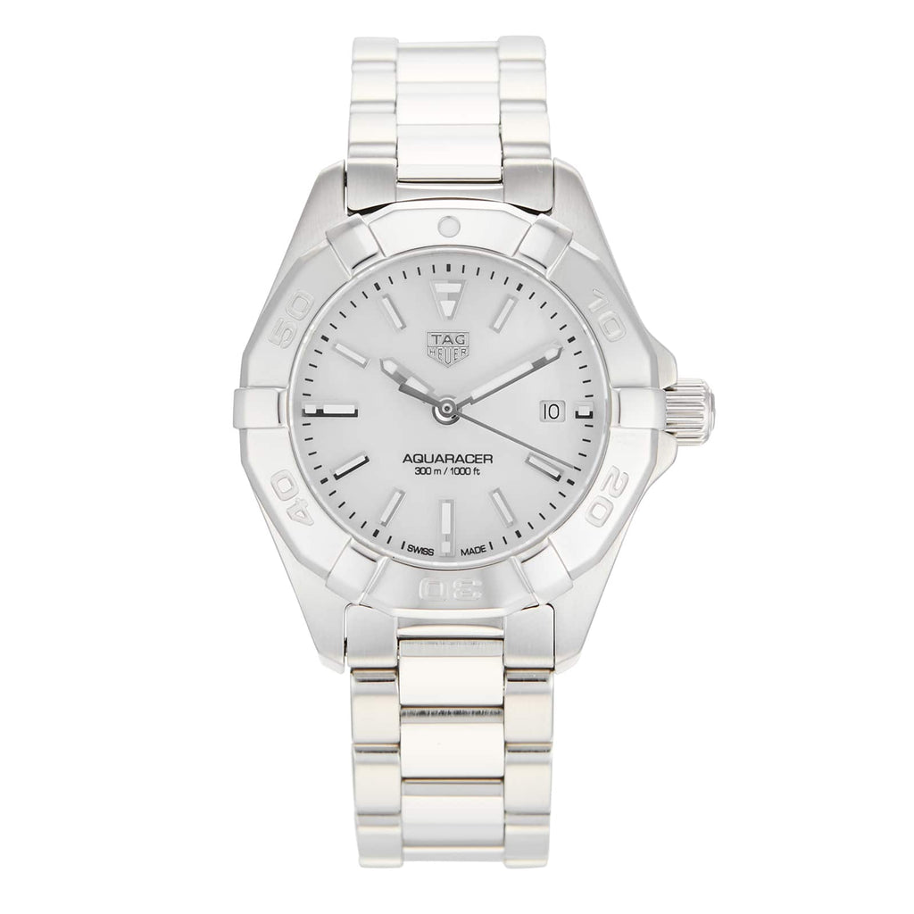 Tag Heuer Aquaracer Quartz Mother of Pearl White Dial Silver Steel Strap Watch for Women - WBD1411.BA0741 Buy Now By Tag Heuer