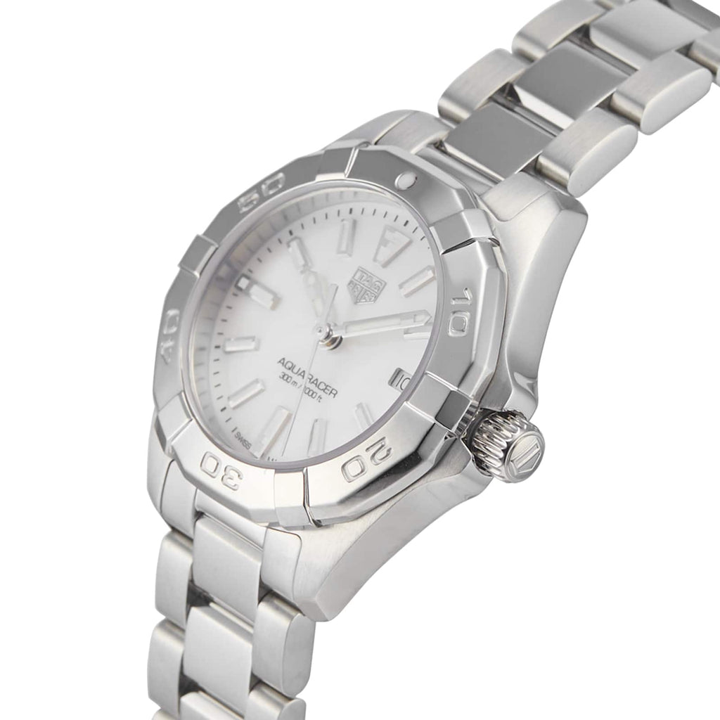Tag Heuer Aquaracer Quartz Mother of Pearl White Dial Silver Steel Strap Watch for Women - WBD1411.BA0741 Buy Now By Tag Heuer