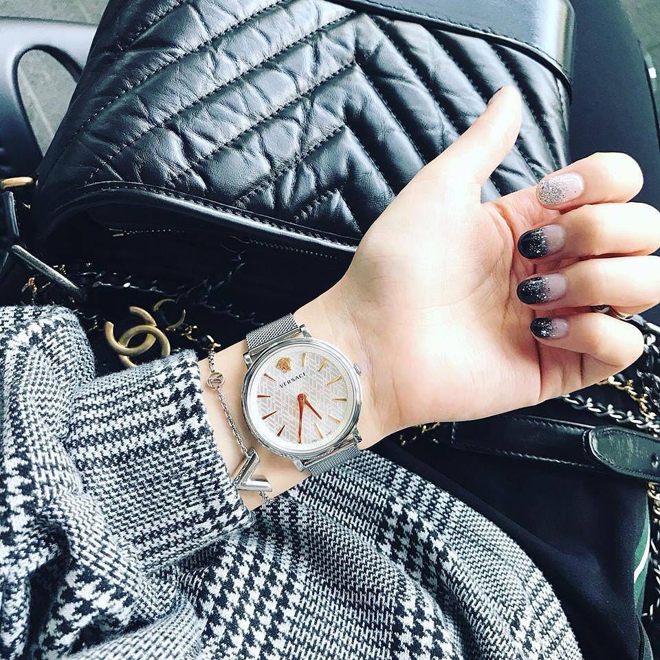 Versace V-Circle Quartz Silver Dial Silver Mesh Strap Watch for Women - VBP050017 Buy Now By Versace