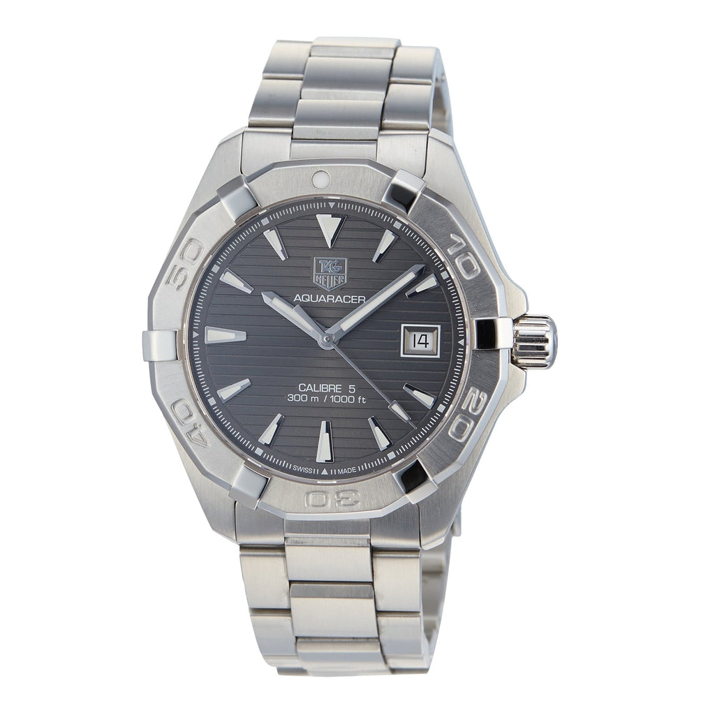 Tag Heuer Aquaracer Automatic Anthracite Grey Dial Silver Steel Strap Watch for Men - WAY2113.BA0928 Buy Now By Tag Heuer
