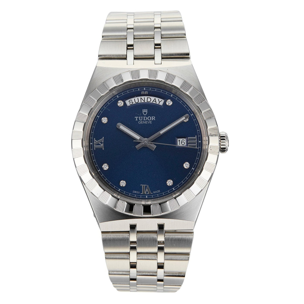 Tudor Royal Automatic Diamonds Blue Dial Silver Steel Strap Watch for Men - M28600-0006 Buy Now By Tudor