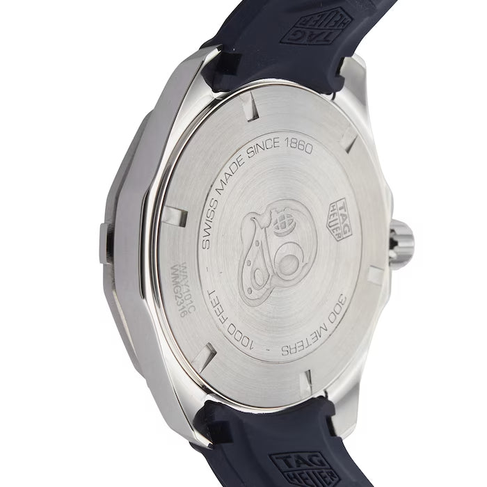 Tag Heuer Aquaracer Quartz Blue Dial Blue Rubber Strap Watch for Men - WAY101C.FT6153 Buy Now By Tag Heuer