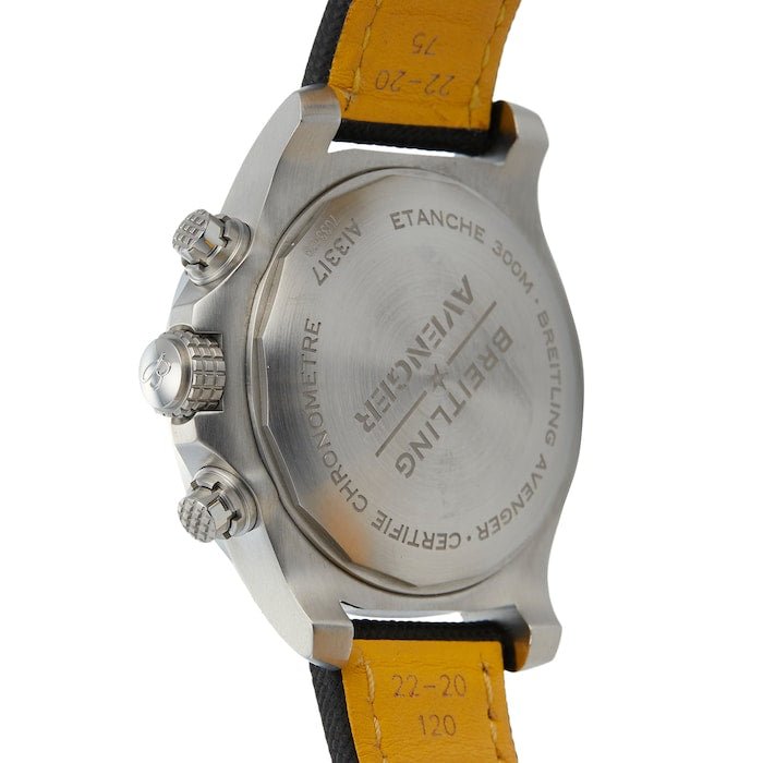 Breitling Avenger Chronograph 45mm Black Dial Black Leather Strap Watch for Men - A13317101B1X1 Buy Now By Breitling