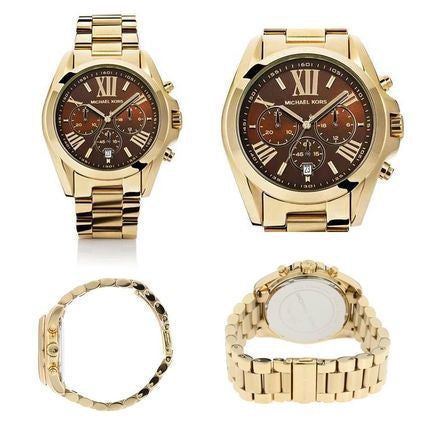 Michael Kors Bradshaw Brown Dial Gold Steel Strap Watch for Women - MK5502 Buy Now By Michael Kors