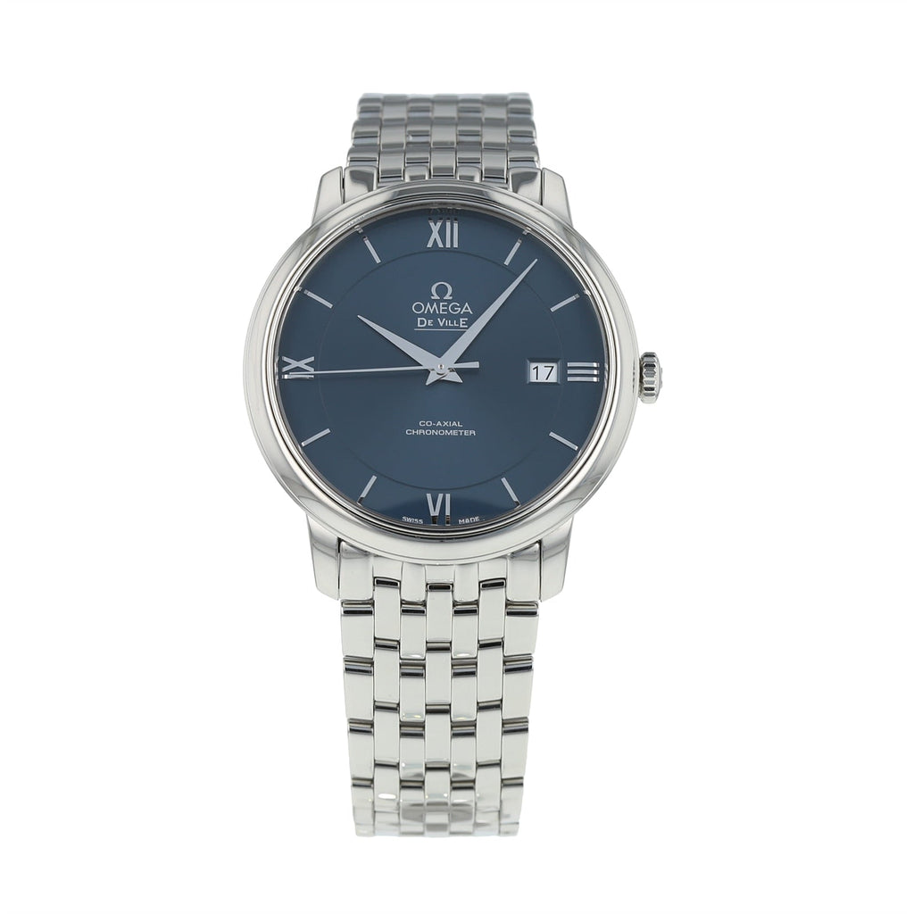 Omega De Ville Prestige Co-Axial Orbis Blue Dial Silver Steel Strap Watch for Men - 424.10.40.20.03.001 Buy Now By Omega