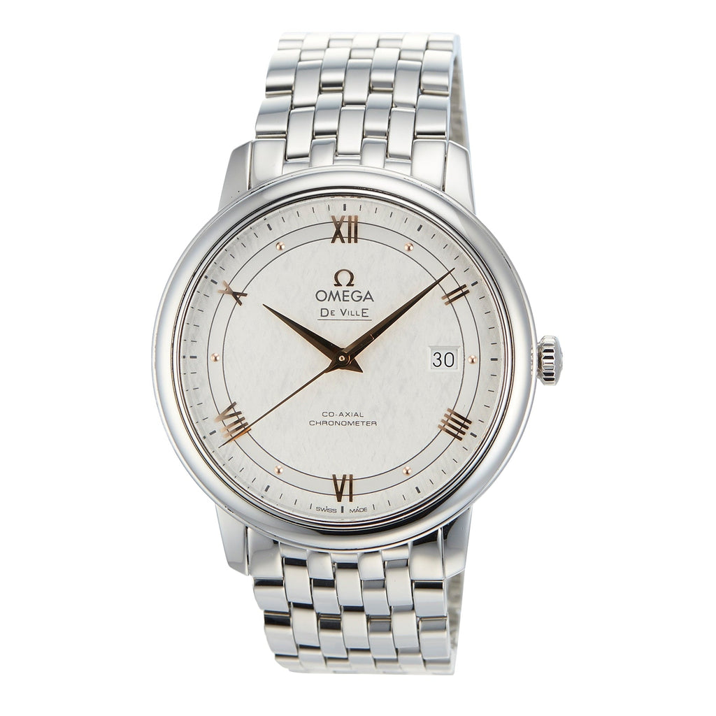Omega De Ville Prestige Co Axial Silver Dial Silver Steel Strap Watch for Men - 424.10.40.20.02.004 Buy Now By Omega