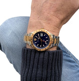 Versace Hellenyium GMT Blue Dial Two Tone Steel Strap Watch for Men - V11060017 Buy Now By Versace