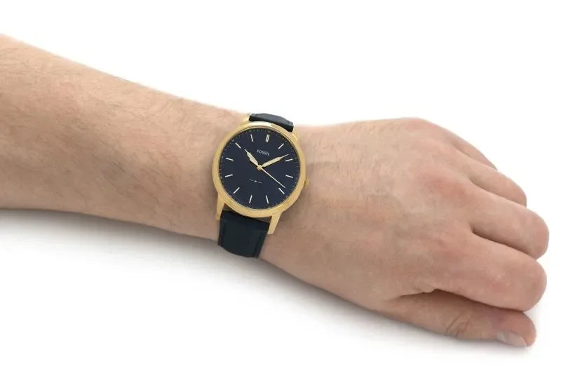 Fossil The Minimalist 3H Analog Blue Dial Blue Leather Strap Watch for Men - FS5789