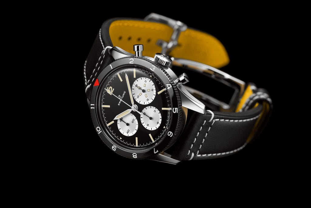 Breitling Avi Ref. 765 1964 Re Edition Black Dial Black Leather Strap Watch for Men - AB09451A1B1X1 Buy Now By Breitling