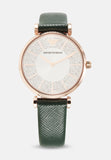 Emporio Armani Pro Planet Analog Silver Dial Green Leather Strap Watch For Women - AR11517 Buy Now By Emporio Armani