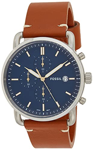 Fossil The Commuter Blue Dial Brown Leather Strap Watch for Men - FS5401 Buy Now By Fossil
