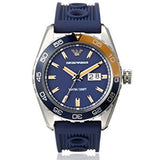 Emporio Armani Sportivo Chronograph Quartz Blue Dial Blue Rubber Strap Watch For Men - AR6045 Buy Now By Emporio Armani
