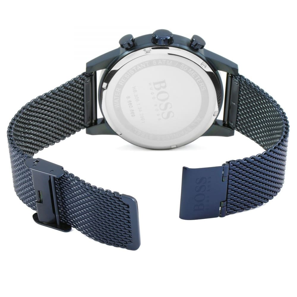 Hugo Boss Navigator Chronograph Blue Dial Blue Mesh Bracelet Watch for Men - 1513538 Buy Now By Hugo Boss