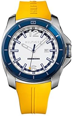 Tommy Hilfiger Windsurf White Dial Yellow Rubber Strap Watch for Men - 1791115 Buy Now By Tommy Hilfiger